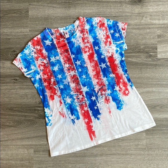 Patriotic Red, White, and Blue Women's Top - Picture 1 of 3